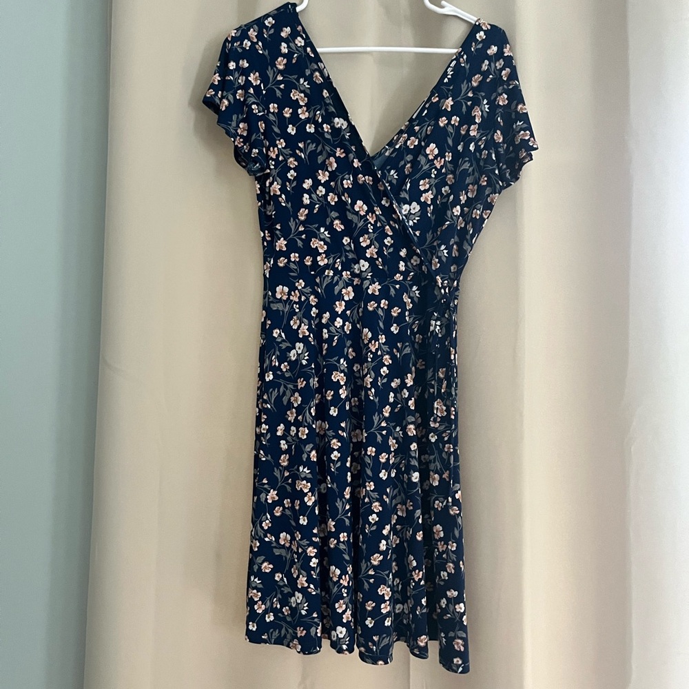 Kaileigh Blue Flutter Sleeve Midi Sundress